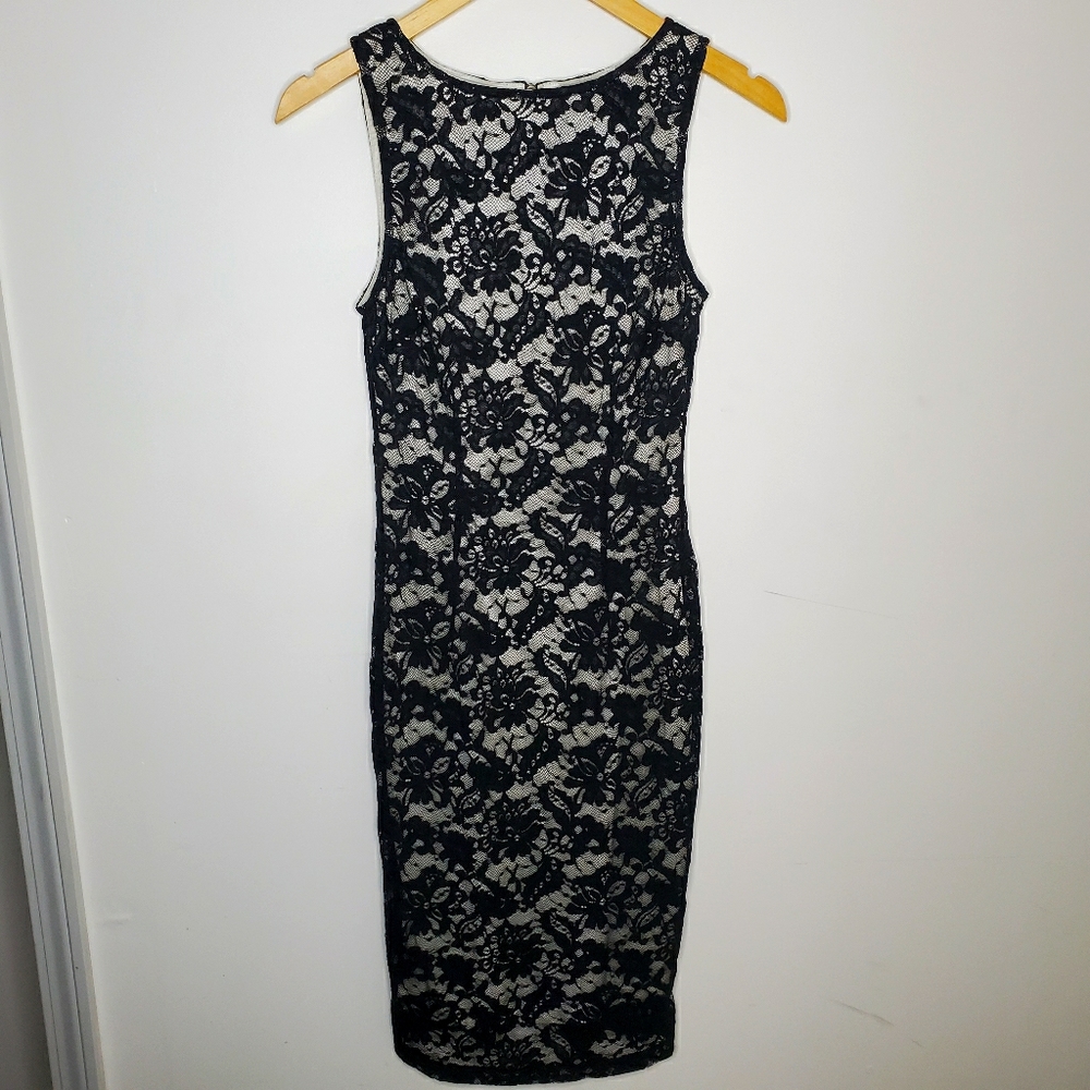 MANGO MOMENTS black lace dress